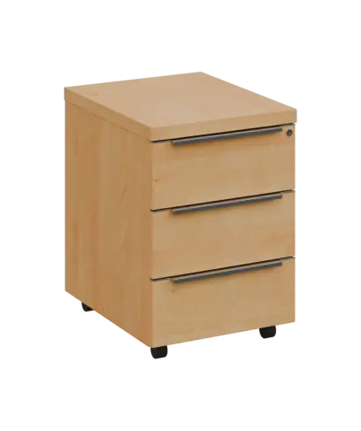 SIKC - 00 kontejner pojízdný, 3-zásuvkový, deska 18 mm, centrální zámek, javor horský